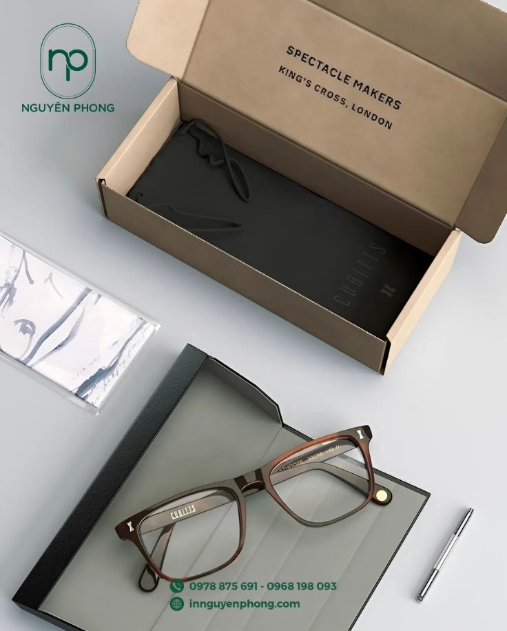 Mẫu hộp nắp gài đựng kính